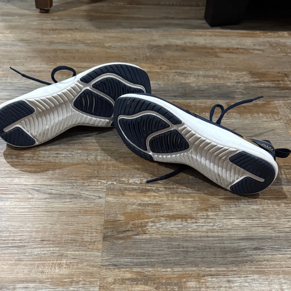 Navy Blue and Gold Athletic Sneakers - Picture 6 of 6